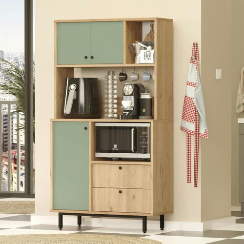 Buffet Cuisine Bohème Niches Micro-ondes Et Cafetière Jena