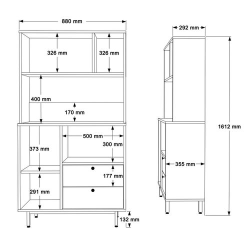 Buffet Cuisine Bohème Niches Micro-ondes Et Cafetière Jena