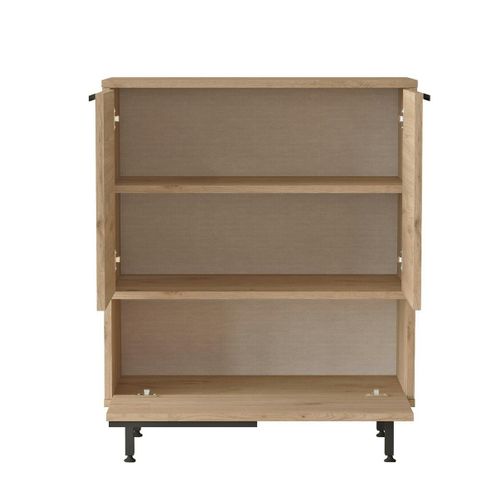 Meuble De Rangement Bureau 3 Portes Décor Bois Jena