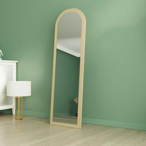 Miroir Sur Pied Ovale Avec Cadre Décor Bois 160 Cm Cody