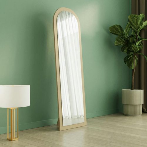 Miroir Sur Pied Ovale Avec Cadre Décor Bois 160 Cm Cody