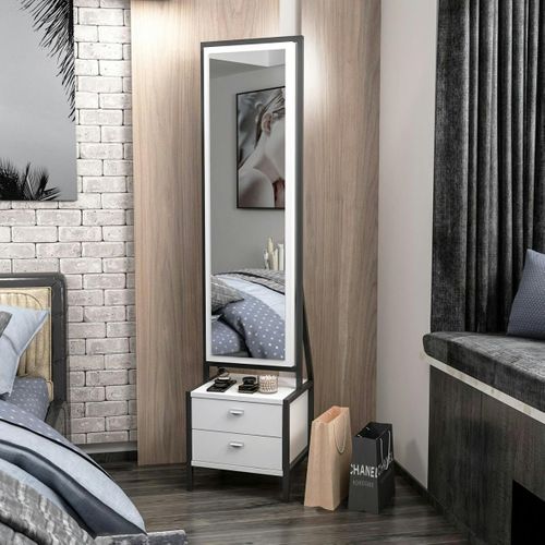 Miroir Sur Pied Avec Rangement Bijoux Maquillage Cody