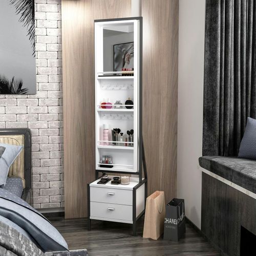 Miroir Sur Pied Avec Rangement Bijoux Maquillage Cody