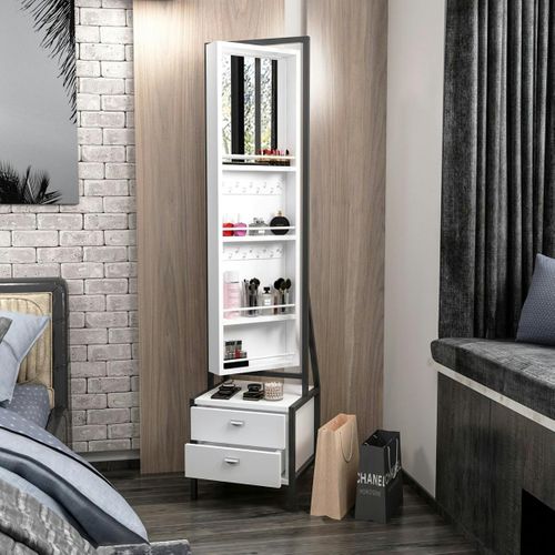 Miroir Sur Pied Avec Rangement Bijoux Maquillage Cody