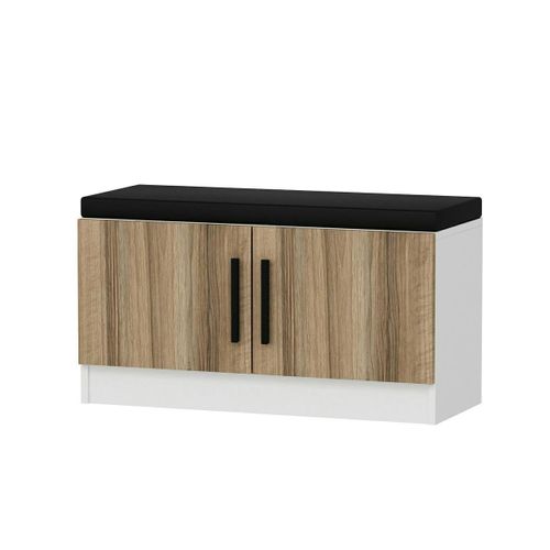 Banc D’entrée Avec Rangement 2 Portes Décor Bois Marfa