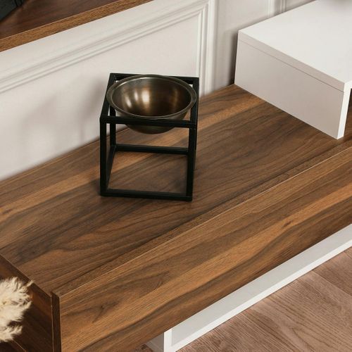 Ensemble Meuble TV Moderne Décor Noyer Et Blanc (3 Pièces) Marfa