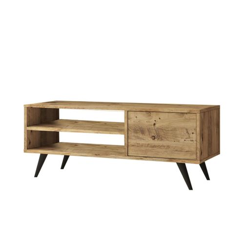 Petit Meuble TV Décor Bois De Pin Avec Rangement Marfa