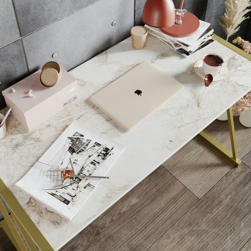 Bureau Moderne Chic Avec Plateau Décor Marbre Jena
