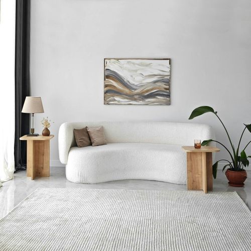 Bout De Canapé Gigogne Bords Arrondis Décor Bois (x2) Marfa