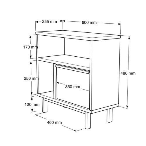 Bout De Canapé Moderne Décor Bois 2 Niches 1 Porte Jena