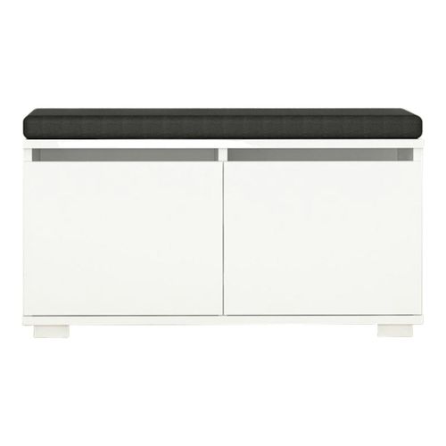 Banc à Chaussures Blanc Assise Et 4 Niches Fermées Marfa