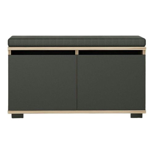 Banc à Chaussures 2 Portes Anthracites Et Assise Marfa