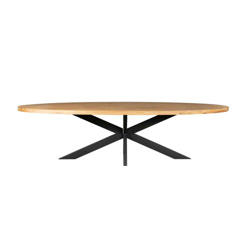 Table à Manger Ovale En Bois Clair 160 Cm Rivano