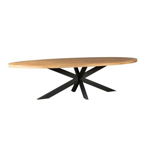 Table à Manger Ovale En Bois Clair 180 Cm Rivano