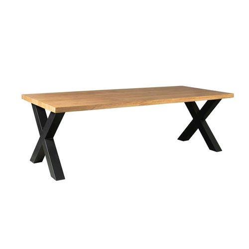 Table à Manger Bois Clair Pied En X 200 Cm Rivano