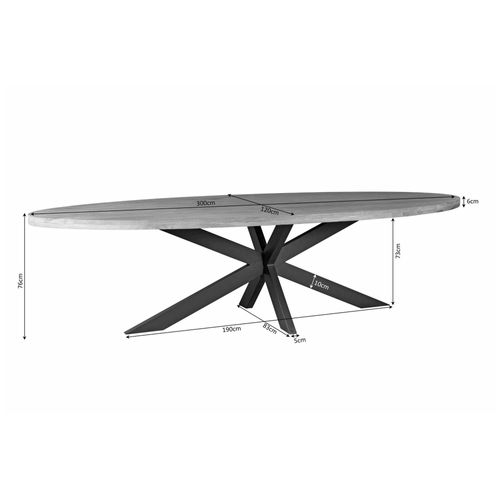 Table à Manger Ovale En Bois Clair 300 Cm Rivano