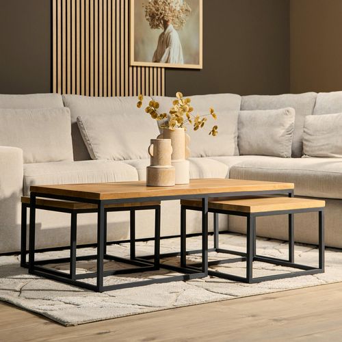 Table De Salon Gigogne En Bois Clair (lot De 3) Rivano