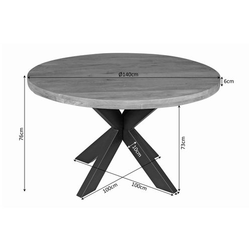 Table à Manger Ronde En Bois Clair D.140 Cm Rivano