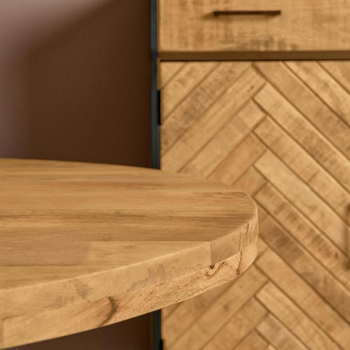 Table à Manger Ronde En Bois Clair D.130 Cm Rivano