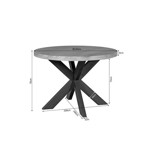 Table à Manger Ronde En Bois Clair D.120 Cm Rivano