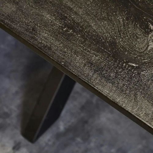 Table à Manger Noire En Bois De Manguier 180 Cm Alvera