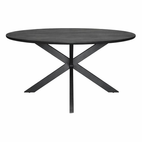 Table Ronde Noire En Bois De Manguier D.140 Cm Alvera