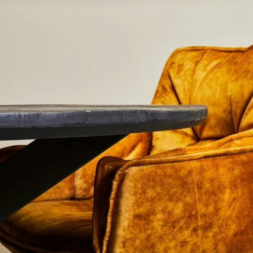 Table Ronde Noire En Bois De Manguier D.120 Cm Alvera