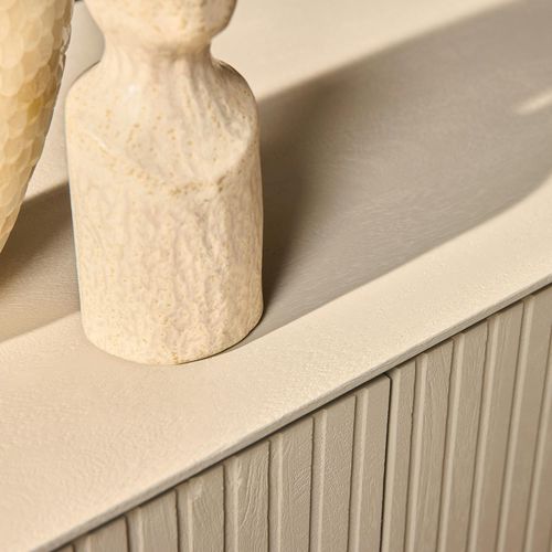 Meuble TV Bois Sable 4 Portes Rainurées 210 Cm Cortina