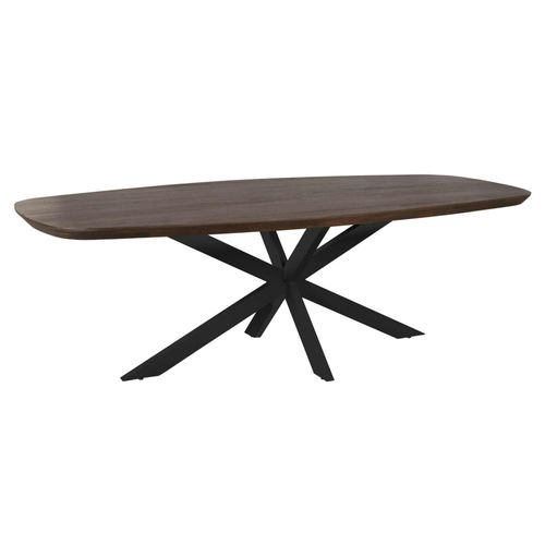 Table à Manger Bois Brun Bords Arrondis 240 Cm Cortina