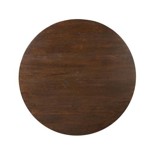 Table à Manger Ronde Bois Brun Pied Central D.130 Cm Cortina