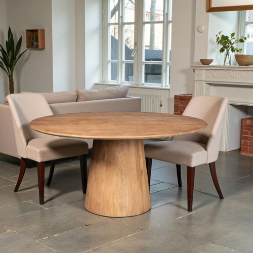 Table à Manger Ronde Pied Central Bois D.150 Cm Cortina