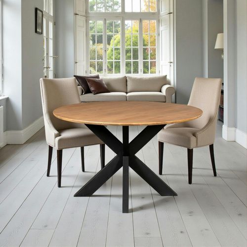 Table à Manger Ronde En Bois De Manguier D.150 Cm Cortina