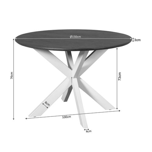 Table à Manger Ronde En Bois De Manguier D.150 Cm Cortina