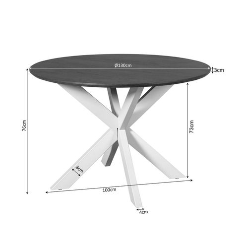 Table à Manger Ronde En Bois De Manguier D.130 Cm Cortina