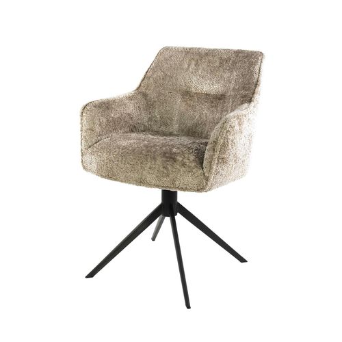 Fauteuil De Table Pivotant En Bouclette Douce Sable (x2) Melbourne
