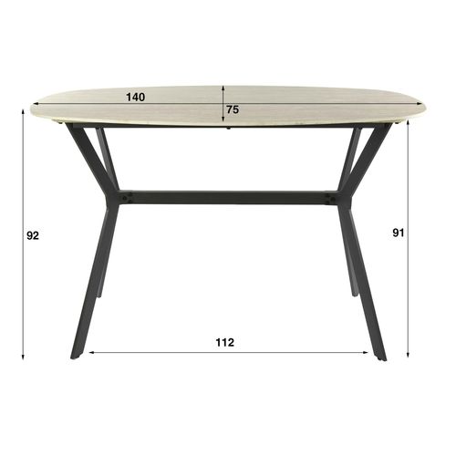 Table Haute Céramique Effet Travertin 140 Cm Ascoli