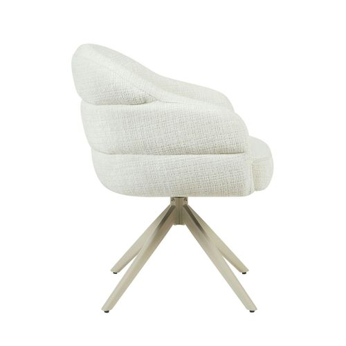 Chaise Pivotante Blanche à Dossier Structuré (lot De 2) Cortina