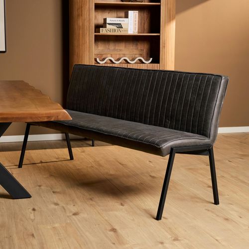 Banc De Table à Manger Gris Foncé à Bandes 185 Cm Cortina