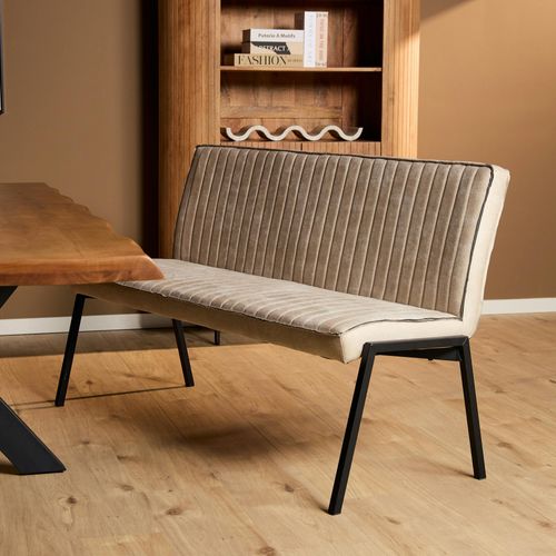 Banc De Table à Manger Beige à Bandes 155 Cm Cortina