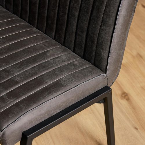 Banc De Table à Manger Gris Foncé à Bandes 155 Cm Cortina