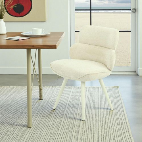 Chaise Tissu Beige à Dossier Structuré (lot De 2) Cortina