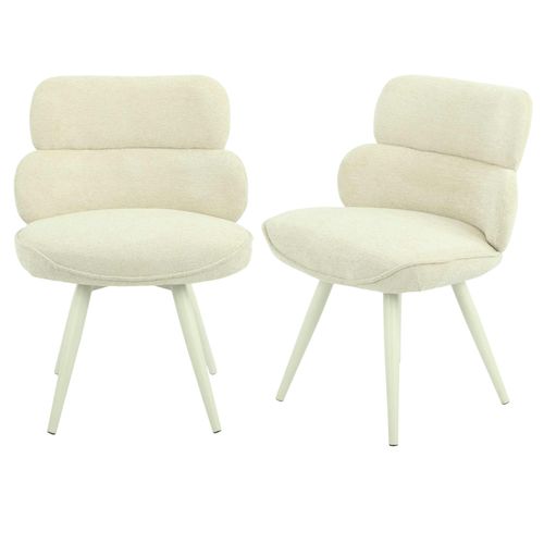 Chaise Tissu Beige à Dossier Structuré (lot De 2) Cortina