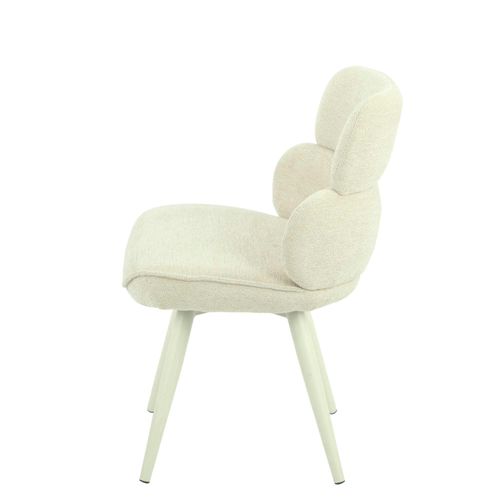 Chaise Tissu Beige à Dossier Structuré (lot De 2) Cortina
