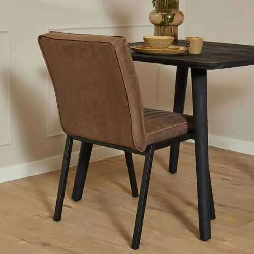 Chaise Marron Rembourrée à Bandes (lot De 2) Cortina