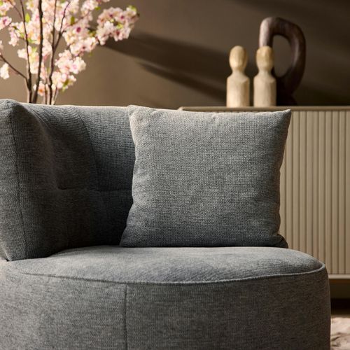 Fauteuil Pivotant Rond Gris Avec Coussin Assorti Belora