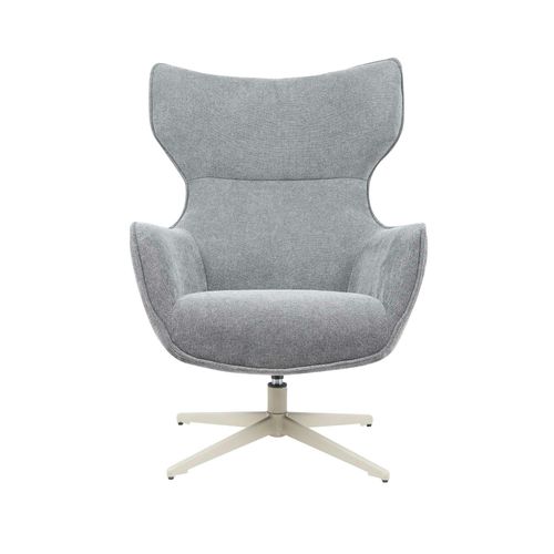Fauteuil Pivotant Design En Tissu Gris Foncé Belora