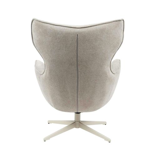 Fauteuil Pivotant Design En Tissu Taupe Belora