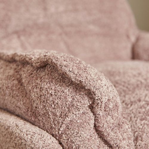 Fauteuil Pivotant Rose En Tissu Bouclette Belora