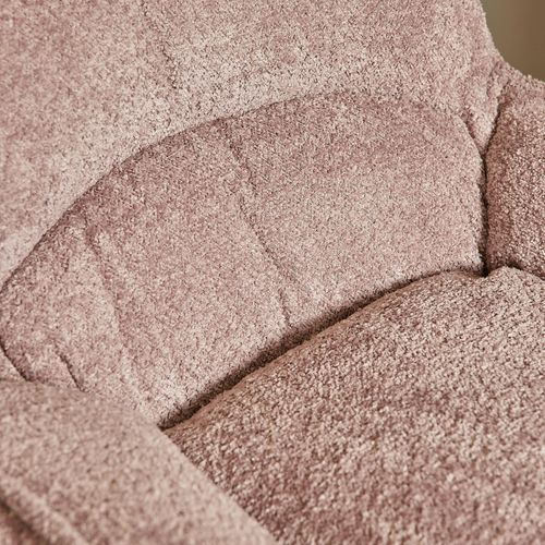 Fauteuil Pivotant Rose En Tissu Bouclette Belora