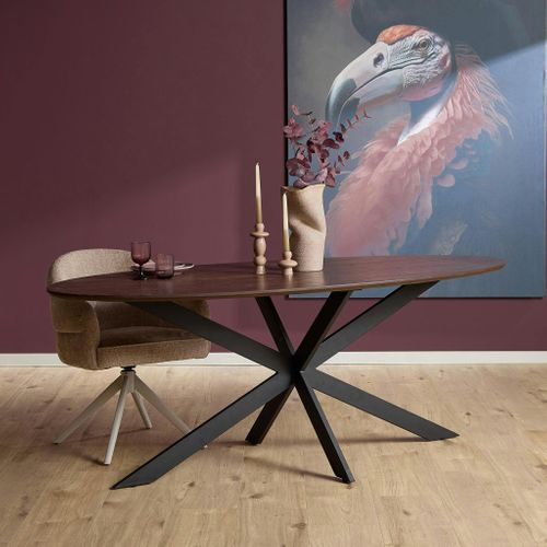 Table à Manger Ovale Bois Foncé 240 Cm Lexton